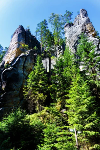 Parque Nacional Adrspach Teplice Rock Ciudad Arenisca Picos Formaciones Rocosas — Foto de Stock