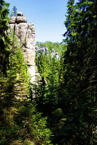 Parque Nacional Adrspach Teplice Rock Ciudad Arenisca Picos Formaciones Rocosas — Foto de Stock