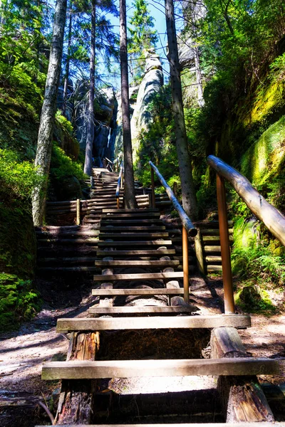 Parque Nacional Adrspach Teplice Rock Cidade Arenito Picos Rocha Formações — Fotografia de Stock