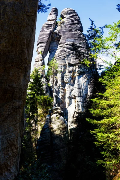 Národní Park Adršpaš Teplice Rock Město Pískovcových Skalních Štítů Formací — Stock fotografie