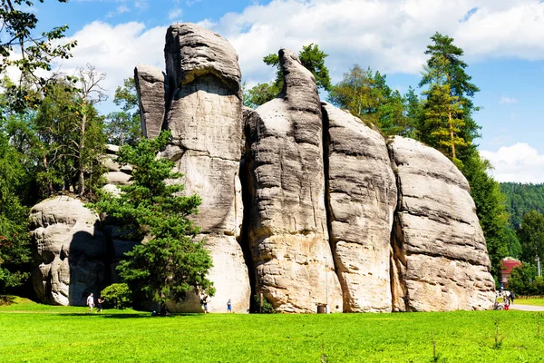 Park Narodowy Adrspach Teplice Rock Miasto Piaskowcowych Skał Szczyty Formacje — Zdjęcie stockowe