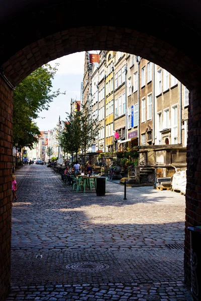 Gdansk Polonia Ago 2019 Casas Históricas Long Street Casco Antiguo — Foto de Stock