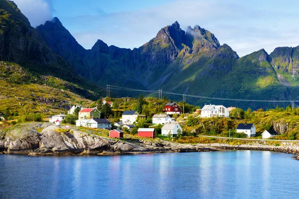 Vesnice Tind Reine Souostroví Lofoten Nordland Norsko Lofoten Oblíbenou Turistickou — Stock fotografie