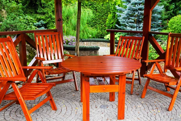 Chairs Table Garden Pavillon Gazebo Poland — Stock Photo, Image