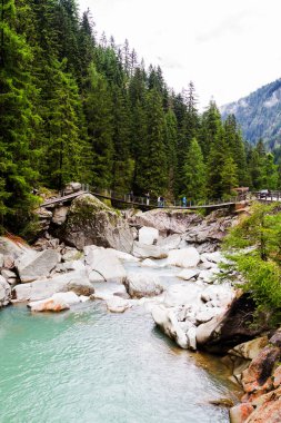 Köprüsü olan güzel kayalık nehir