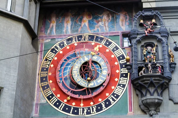 Detalle Torre Del Reloj Berna Calle Zytglogge Suiza — Foto de Stock
