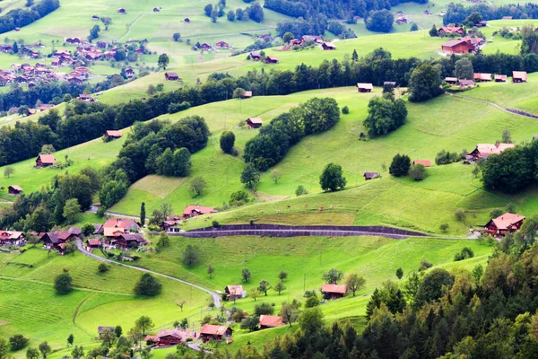 Vesnice Horách Švýcarské Alpy — Stock fotografie