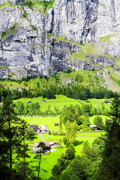 Dorf Gebirgstal Lauterbrunnental Bei Lauterbrunnen Kanton Bern Schweizer Alpen — Stockfoto