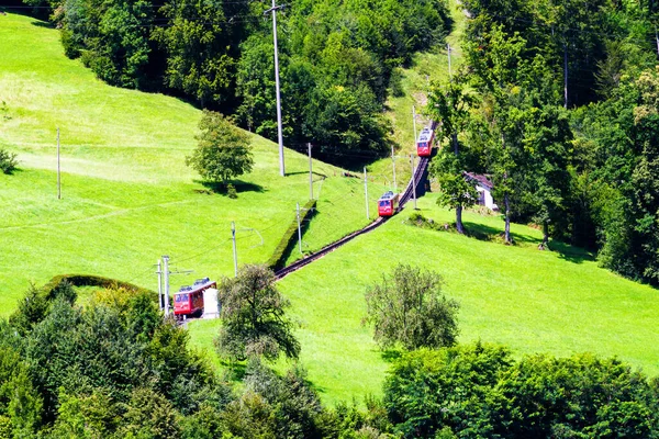 Schweizer Zahnradbahn Auf Den Pilatus Bei Luzern Schweiz — Stockfoto