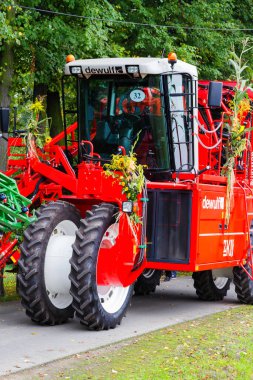 GOCZALKOWICE, POLAND - 14 EYLÜL: Havuçları sergi hasat festivali için birleştirin, Silezya, Polonya.