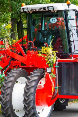 GOCZALKOWICE, POLAND - 14 EYLÜL: Havuçları sergi hasat festivali için birleştirin, Silezya, Polonya.