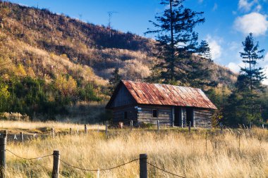 Beskid Zywiecki Dağları 'ndaki dağ kulübesi, Polonya