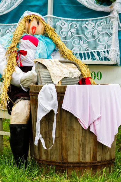 在波兰西里西亚收获节的装饰木偶 当地人民制作的展品碎片 — 图库照片