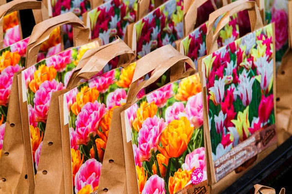 Amsterdam Niderlandy Listopad Tulipany Inne Kwiaty Rynku Kwiatów Centrum Miasta — Zdjęcie stockowe