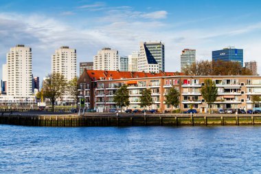 Rotterdam şehir manzarası. Hollanda 'da.