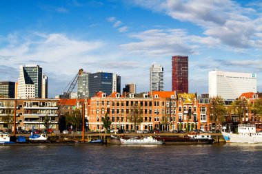 Rotterdam şehir manzarası. Hollanda 'da.