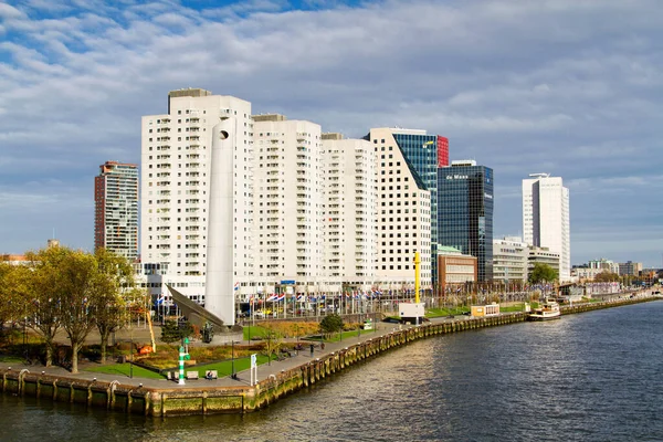 Paysage Urbain Rotterdam Avec Des Bâtiments Des Paysagistes Des Bureaux — Photo