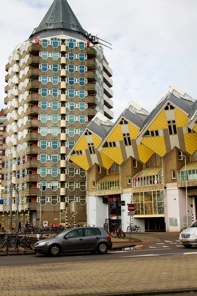 Rotterdam Nederländerna November 2014 Cube Houses Eller Kubuswoningen Nederländska Uppsättning — Stockfoto