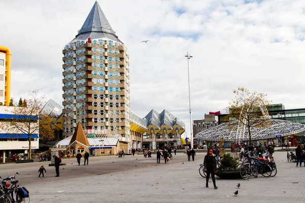 Rotterdam Nederland November Potloodtoren Kubuswoningen Het Centrum Van Stad November — Stockfoto