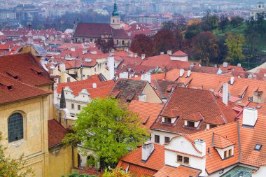 Prag Şatosu 'ndan panoramik manzara Hradczany, Çek Cumhuriyeti