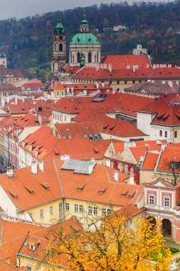 Prag Şatosu 'ndan panoramik manzara Hradczany, Çek Cumhuriyeti