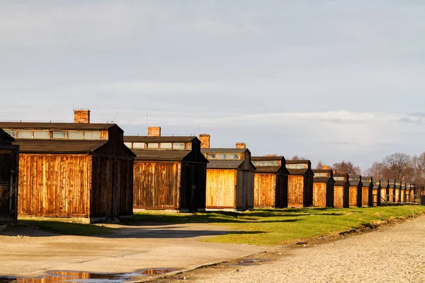 Budynki Byłego Niemieckiego Obozu Koncentracyjnego Oświęcimiu Oświęcim Był Największym Niemieckim — Zdjęcie stockowe