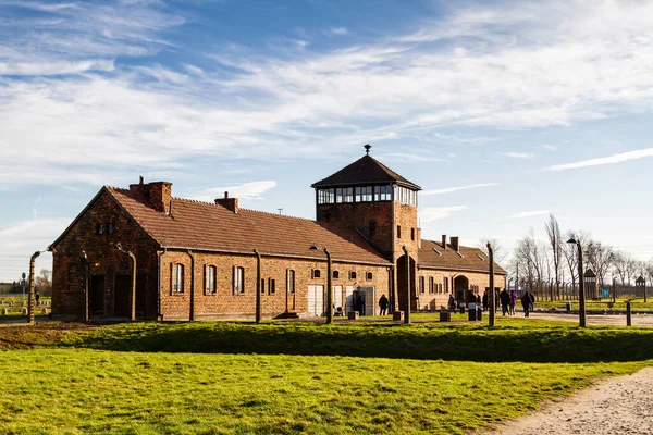 Wejście Auschwitz Birkenau Nazistowskiego Obozu Oświęcimiu Był Największy Nazistowski Obóz — Zdjęcie stockowe