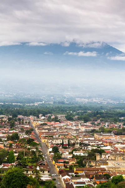 Вид Cerro Cruz Антигуа Guatemala Центральная Америка Антигуа Бывшая Столица — стоковое фото