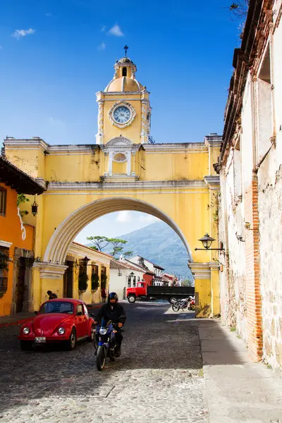 Antigua Guatemala April Вид Колоніальних Колоритних Будівель Антигуа Гватемала Квітня — стокове фото