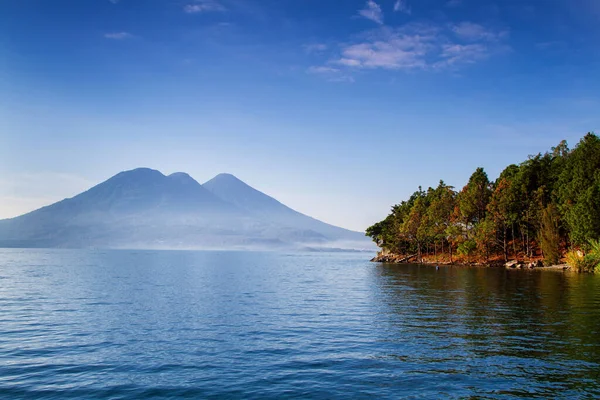 Lago Atitlan Volcan San Pedro Γουατεμάλα Κεντρική Αμερική — Φωτογραφία Αρχείου