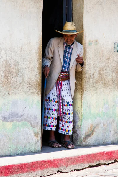 San Pedro Laguna Guatemala April Very Old Man Wearing Traditional — Stock Photo, Image