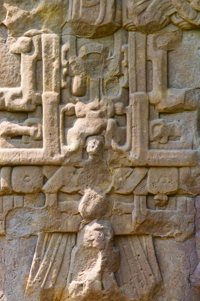 Maya Hiërogliefen Gezichten Stelae Quirigua Archeologische Site Guatemala Midden Amerika — Stockfoto