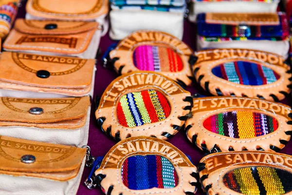 Verschiedene Souvenirtaschen Suchitoto Salvador Mittelamerika — Stockfoto