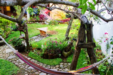 El Salvador, Orta Amerika 'da bir evin içinde hamak..