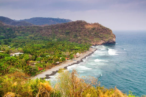 Προβολή Μιας Μικρής Παραλίας Στο Σαλβαδόρ Ακτή Ειρηνικού — Φωτογραφία Αρχείου