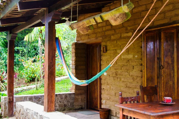 Hängematte Auf Der Veranda Eines Schönen Hauses Salvador Mittelamerika — Stockfoto