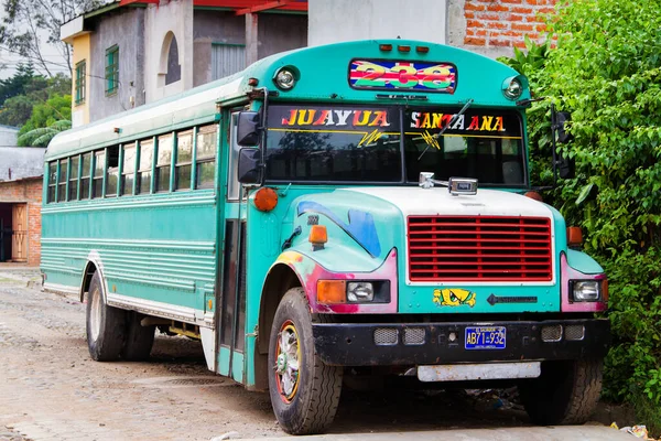 Juayua Salvador Maio Típico Transporte Centro Americano Chicken Bus Juayua — Fotografia de Stock