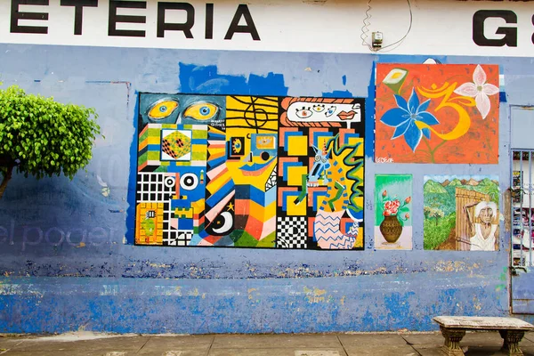 Juayua Salvador Mai Peintures Murales Sur Une Maison Juayua Salvador — Photo