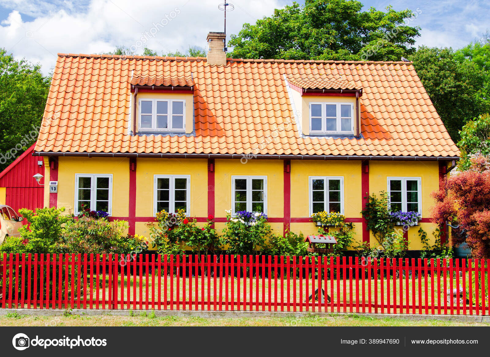 Old Half Timbered House Bornholm Denmark — Stock Photo © kefirm 389947690