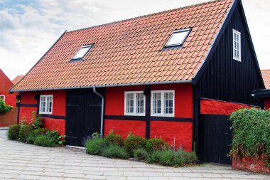 Eski yarı ahşap ev, Bornholm, Danimarka