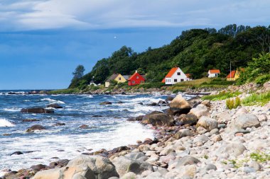 View of a typical danish houses on Bornholm, near Hasle and Jons Kappel. Denmark clipart