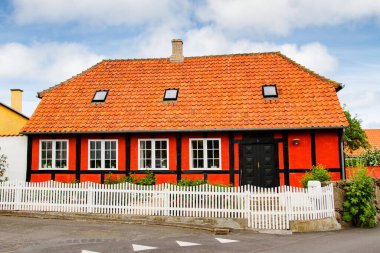Eski yarı ahşap ev, Bornholm, Danimarka