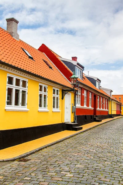 Danimarka Nın Bornholm Adasında Tipik Bir Cadde Manzarası — Stok fotoğraf
