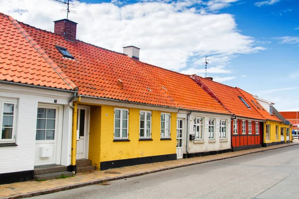 Wiersz Domów Bornholm Dania — Zdjęcie stockowe