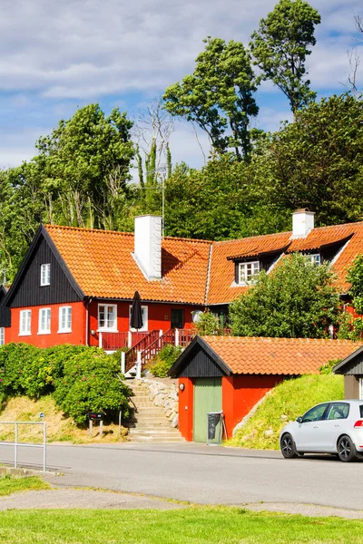 Tipikus Dán Ház Tenger Mellett Bornholm Dánia — Stock Fotó