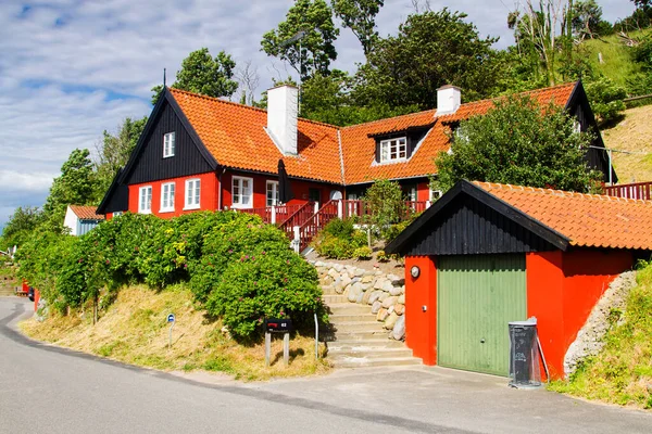 Tipica Casa Danese Sul Mare Bornholm Danimarca — Foto Stock