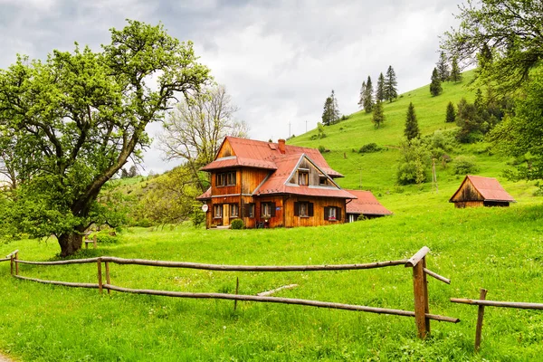 Ancienne Maison Traditionnelle Bois Dans Les Montagnes Pieniny Pologne — Photo