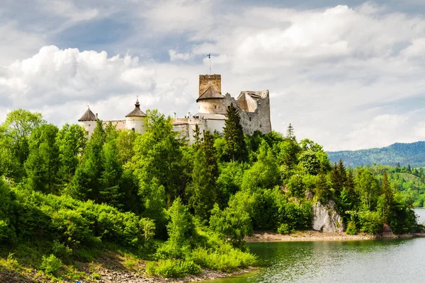 Mittelalterliche Burg Blick Auf Den See Sonnigen Tag Niedzica Pieniny — Stockfoto