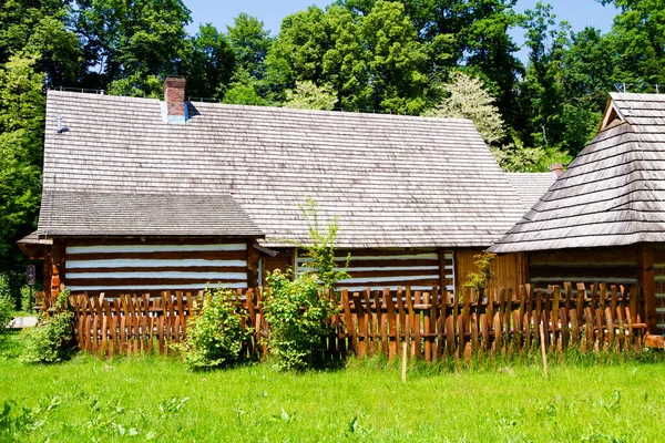 Oude Blokhut Een Openluchtmuseum Voor Etnografie Krosno Polen Erfgoed Park — Stockfoto