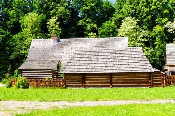 Alte Blockhütte Einem Ethnographischen Freilichtmuseum Krosno Polen Heritage Park Befindet — Stockfoto